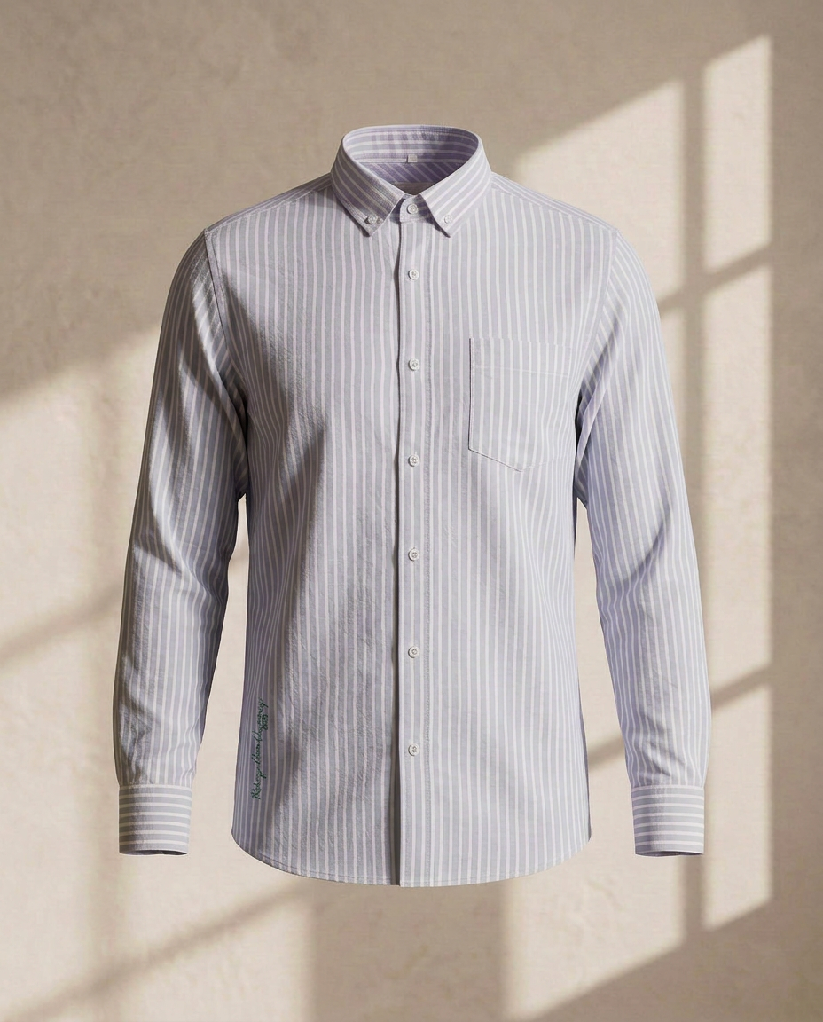 Purpule  Stripe Premium Cotton Shirt-11506
